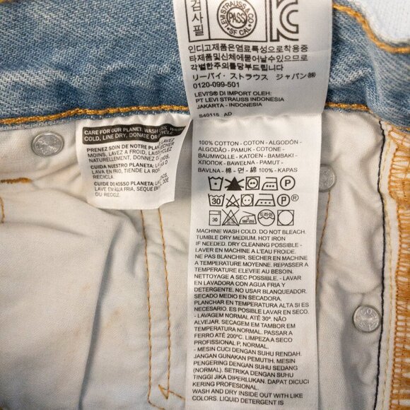 Levi's Premium Distressed Cutoff Jean Shorts Light Wash Frayed Hem - Picture 5 of 5